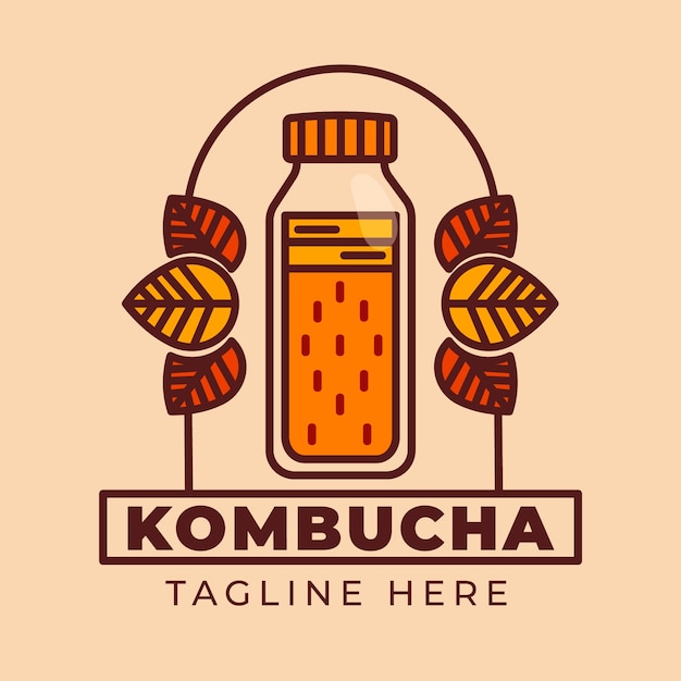 Modelo de design de logotipo Kombucha