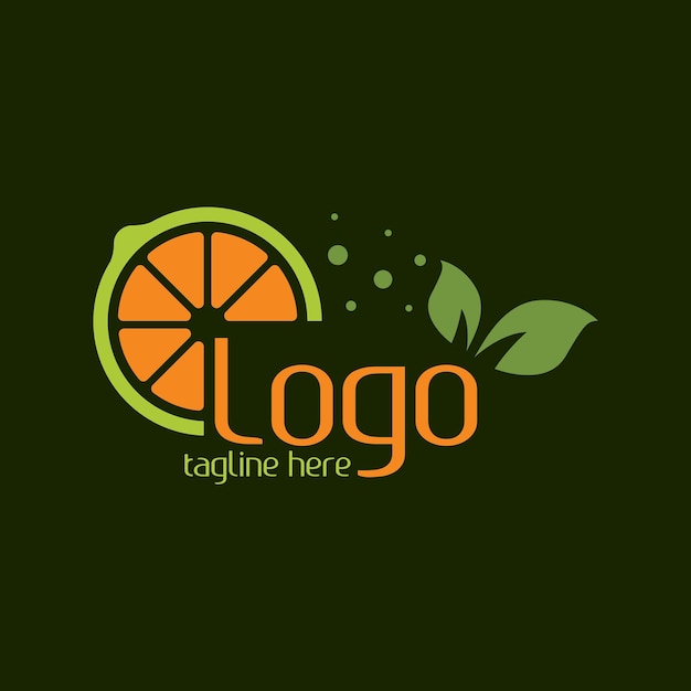 Vetor modelo de design de logotipo laranja verde