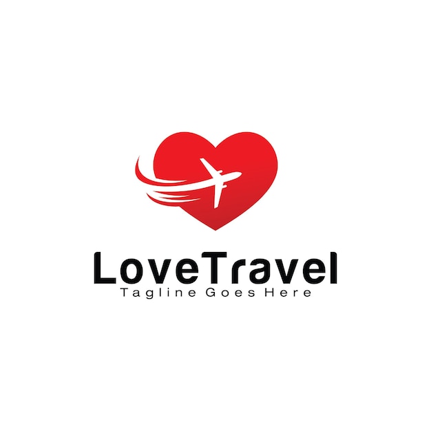 Modelo de design de logotipo love travel