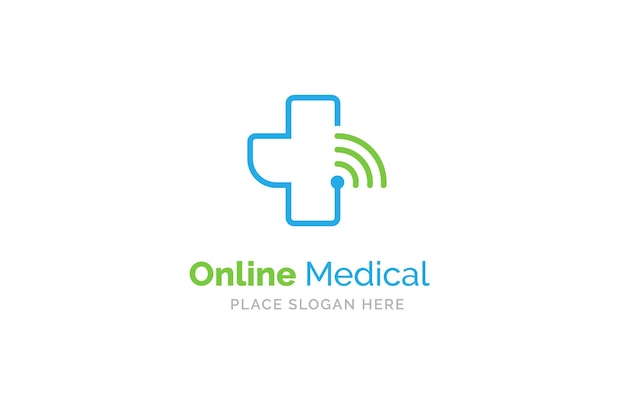 Modelo de design de logotipo médico online. símbolo de saúde e medicina.