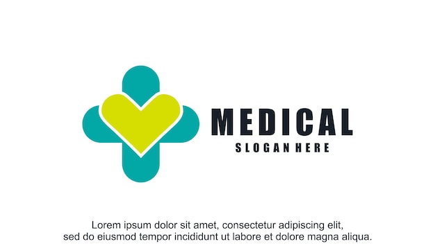 Vetor modelo de design de logotipo médico