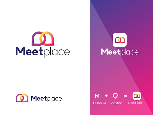 Vetor modelo de design de logotipo meetplace