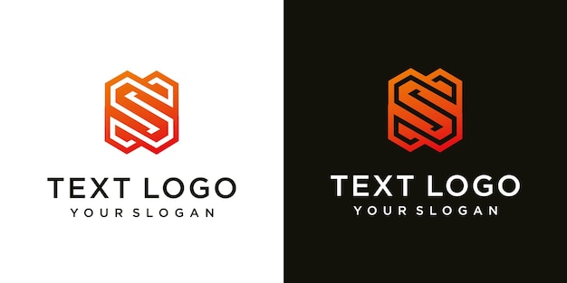 Modelo de design de logotipo mínimo abstrato letra s inicial