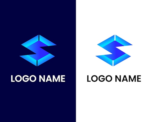 Modelo de design de logotipo moderno da letra s