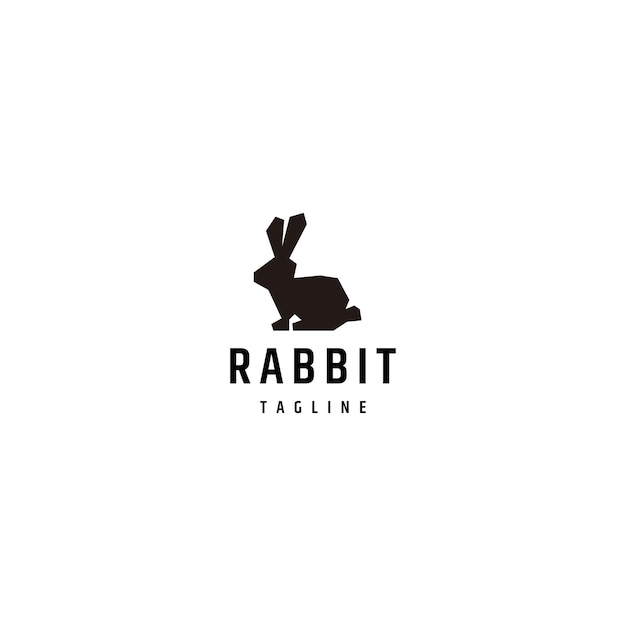 Vetor modelo de design de logotipo moderno de coelho