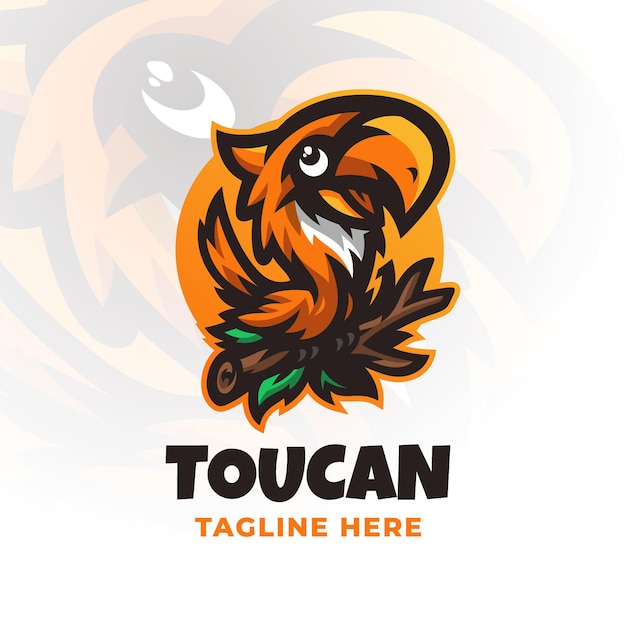 Vetor modelo de design de logotipo moderno do tucano