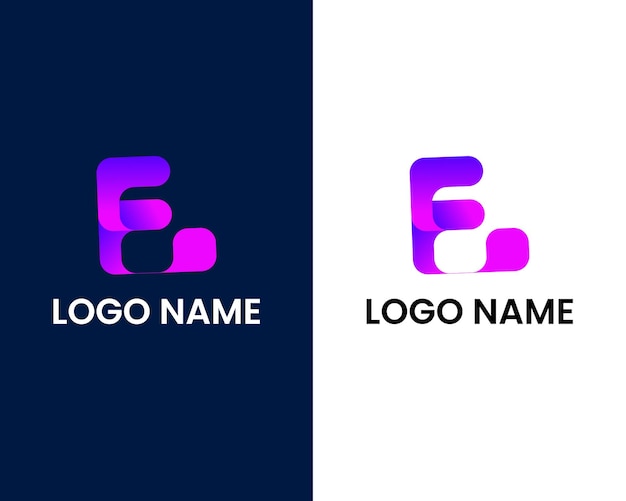 modelo de design de logotipo moderno letra e e f