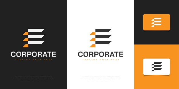 Modelo de design de logotipo moderno letra e inicial. símbolo do alfabeto gráfico para identidade corporativa