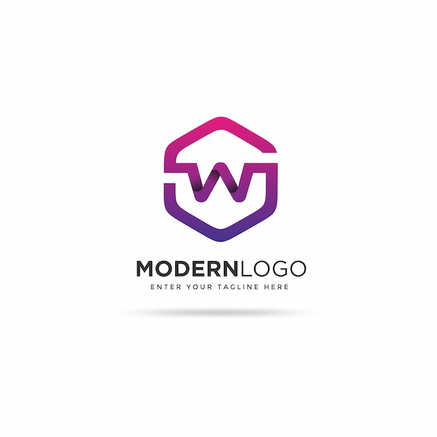 Modelo de design de logotipo moderno w