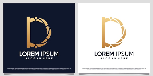 Modelo de design de logotipo monograma letra d com conceito exclusivo e elemento criativo