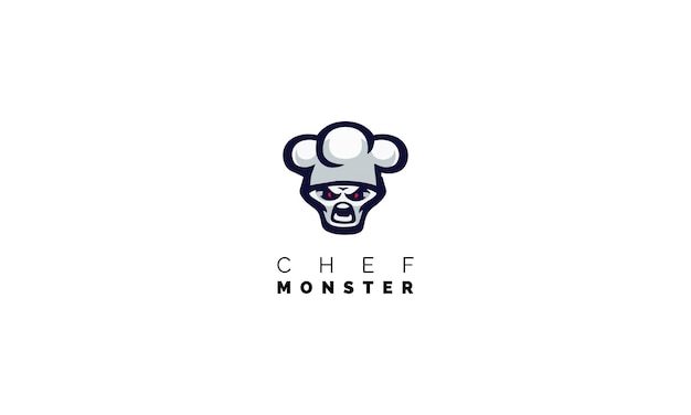 Modelo de design de logotipo monster chef