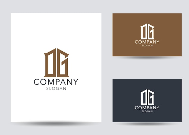 Modelo de design de logotipo OG de letra inicial de monograma moderno