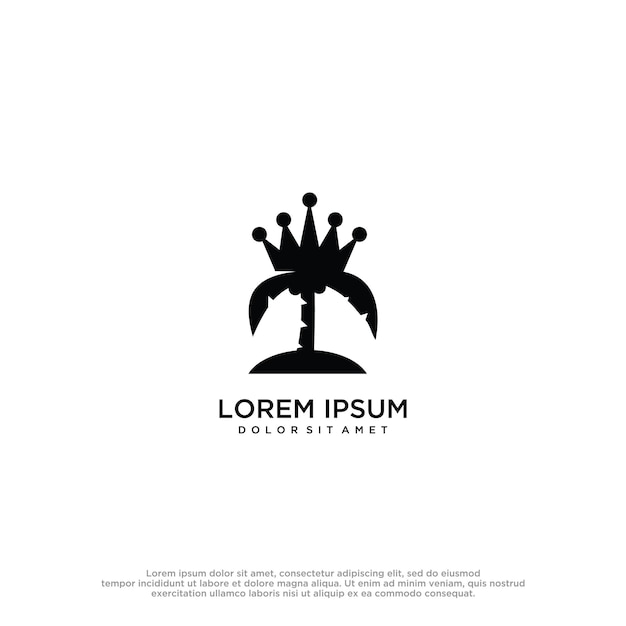 Modelo de design de logotipo palm crown