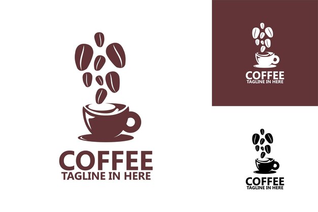 Modelo de design de logotipo para bebida de café