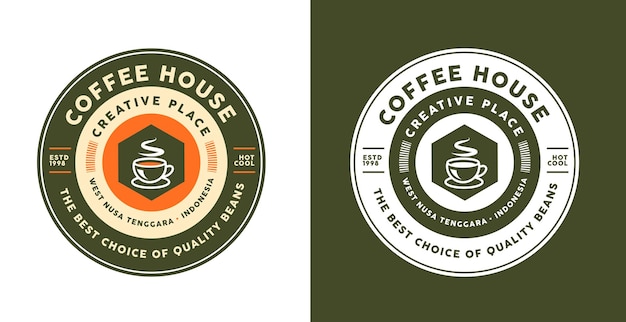 Modelo de design de logotipo para café em cores diferentes