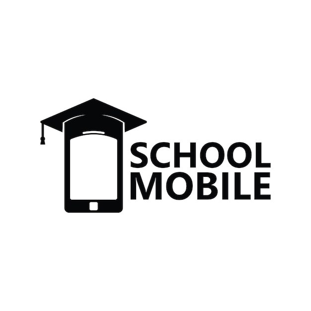 Modelo de design de logotipo para celular da escola