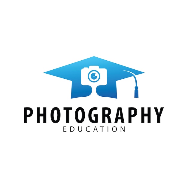 Modelo de design de logotipo para educação em fotografia