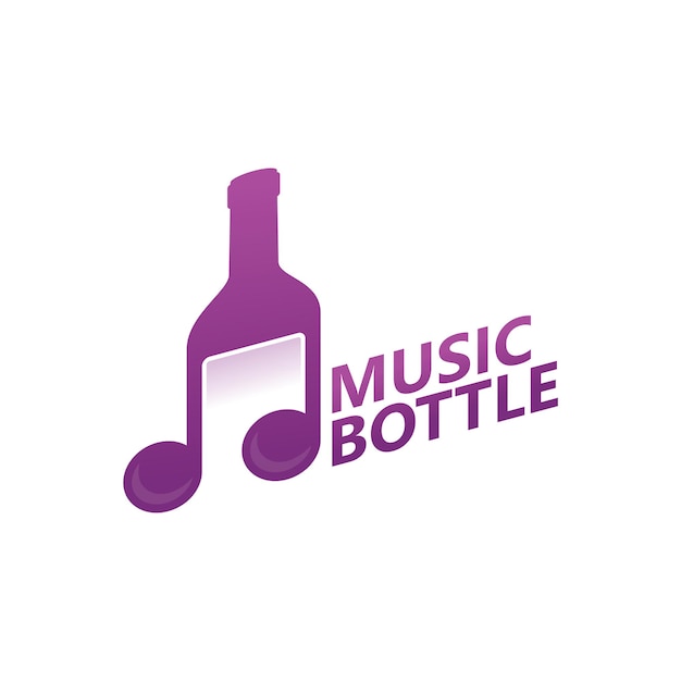 Modelo de design de logotipo para garrafa de música