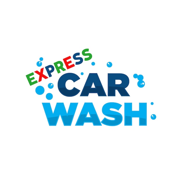 Modelo de design de logotipo para lavagem de carro expresso