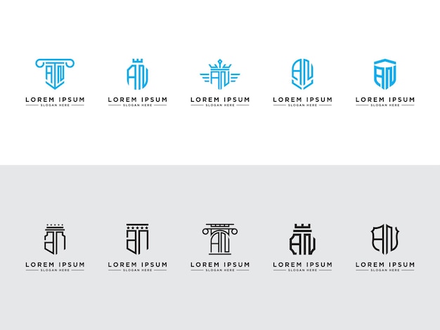 Modelo de design de logotipo plano inspirador para empresa a partir do ícone do logotipo do conjunto de letras iniciais