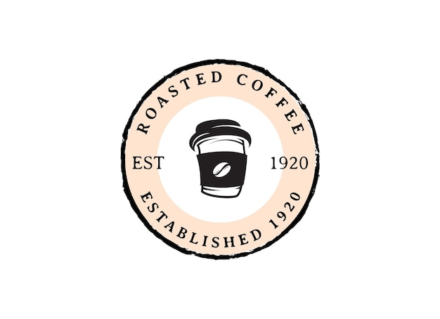 Modelo de design de logotipo retrô de café