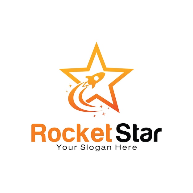 Modelo de design de logotipo rocket star