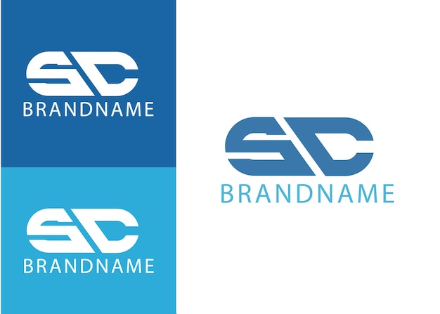 Modelo de design de logotipo sc de letra inicial de monograma moderno
