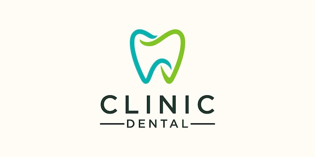 Vetor modelo de design de logotipo simples para clínica odontológica