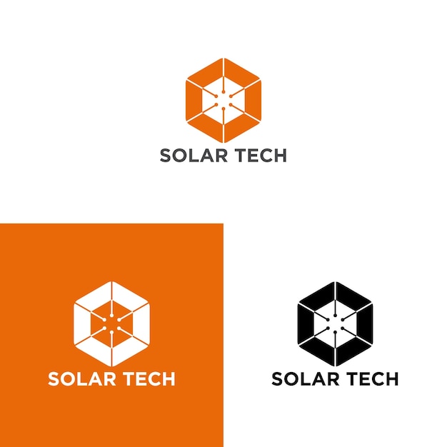 Modelo de design de logotipo solar tech