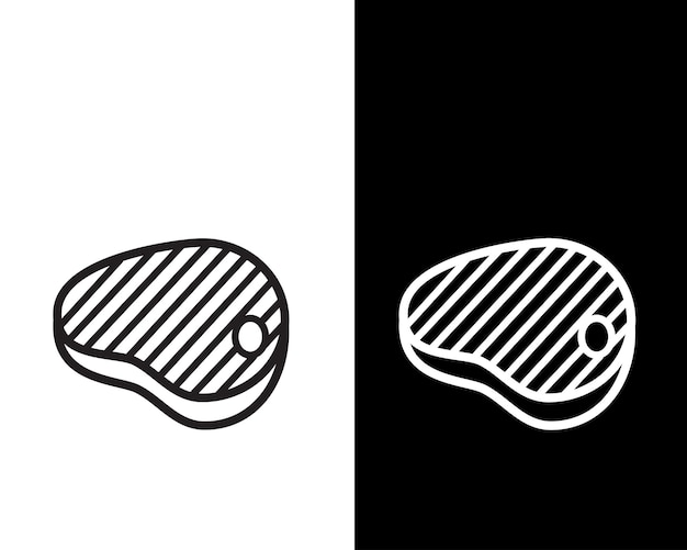 Vetor modelo de design de logotipo vetorial de ícone de carne de alimentos