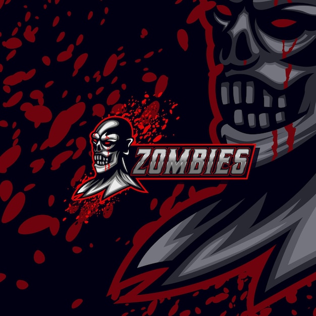 Modelo de design de logotipo zombie esport