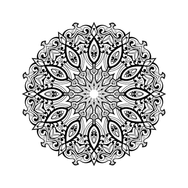 Modelo de design de mandala com fundo branco