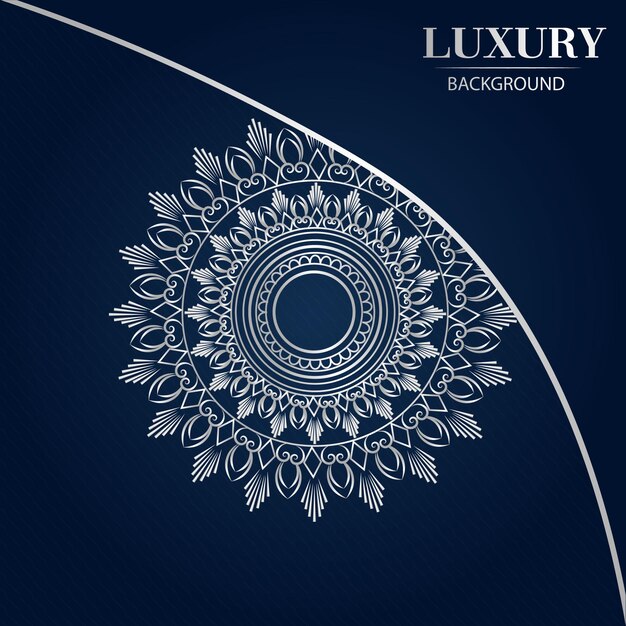 Modelo de design de mandala de luxo de cor prata vetor premium