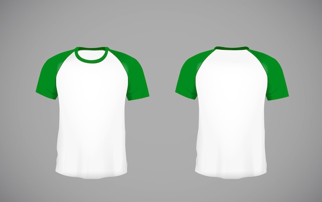 Vetor modelo de design de maquete verde de camisa de beisebol de manga curta masculina slimfitting para branding