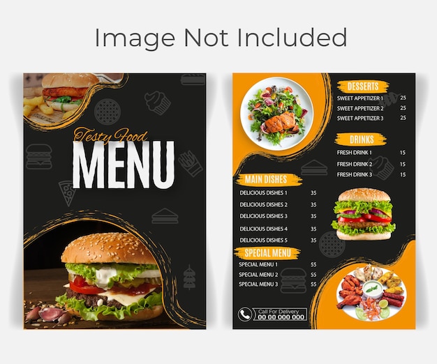 Modelo de design de menu de alimentos