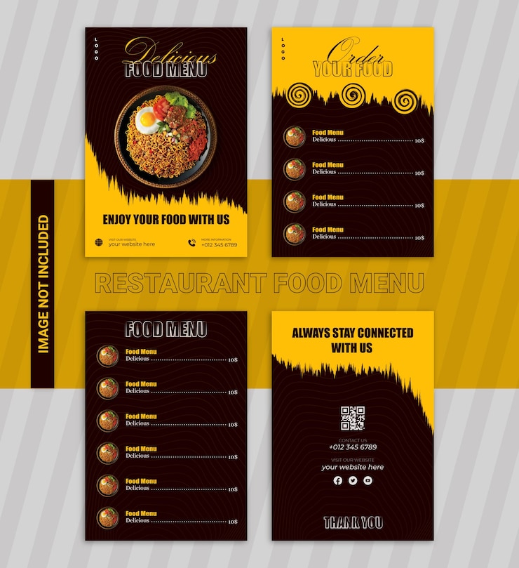 Vetor modelo de design de menu de comida de restaurante