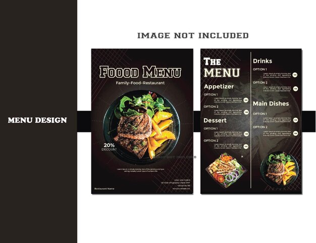 Modelo de design de menu de comida moderna.