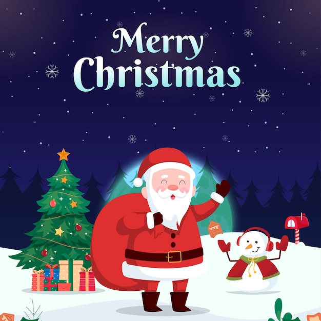Modelo de design de Natal vetorial gratuito