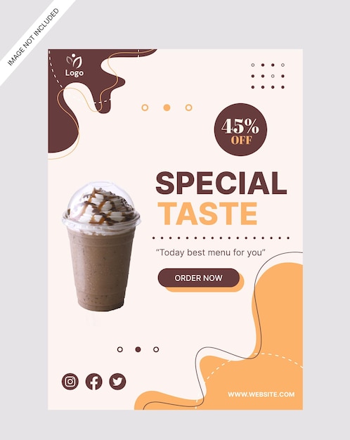 Modelo de design de negócios de promoção de lojas de bebidas de chocolate