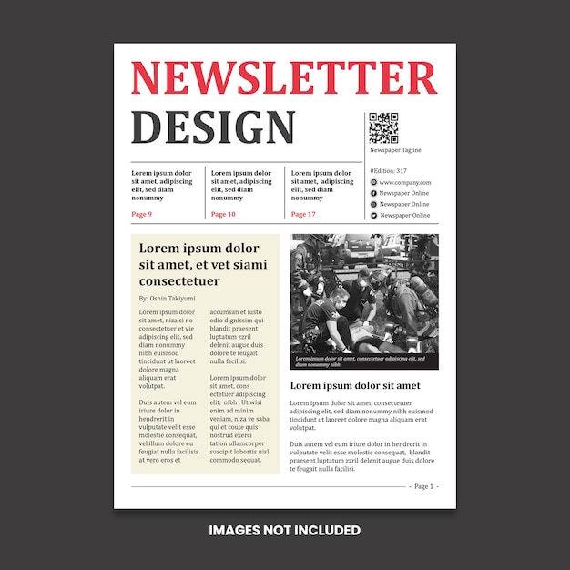 Vetor modelo de design de newsletter de capa