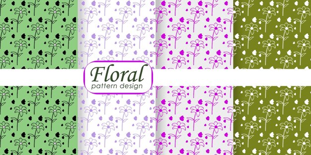 Modelo de design de padrão floral vetorial