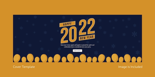Modelo de design de página de capa de feliz ano novo