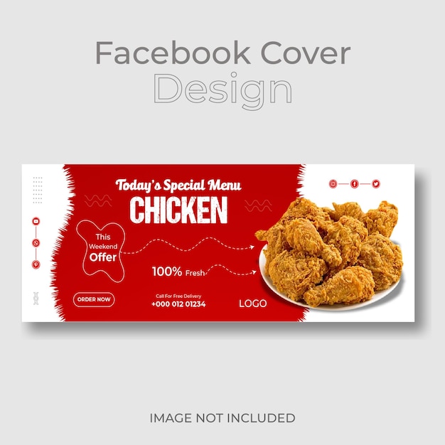 Modelo de design de página de capa do facebook de restaurante fast food saudável