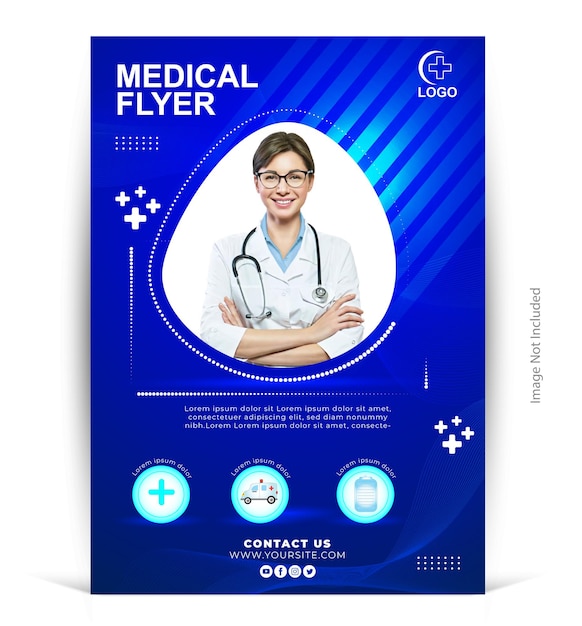 Modelo de design de panfleto corporativo de médico