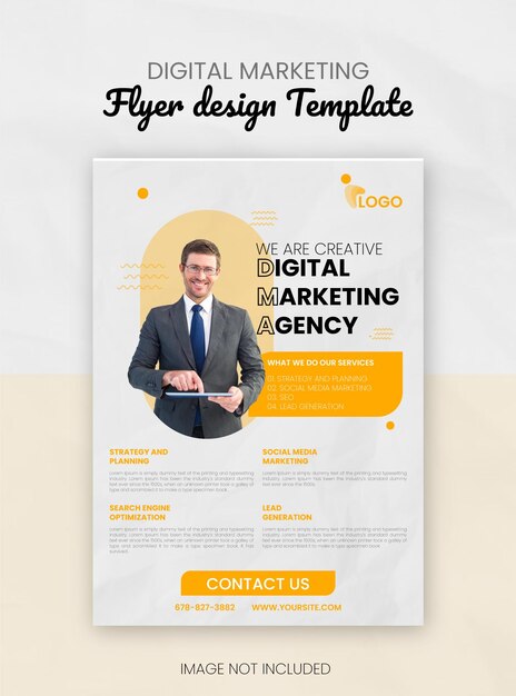 Modelo de design de panfleto de marketing digital