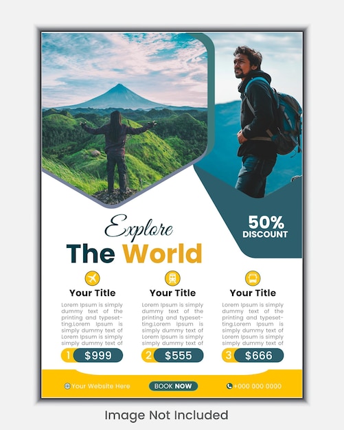 Modelo de design de panfleto de viagem corporativo