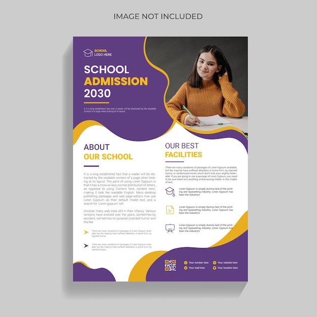 Modelo de design de panfleto de volta às aulas incrível para sua escola