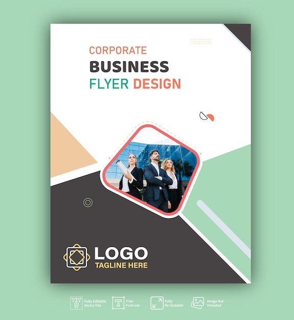 Modelo de design de panfletos corporativos para marketing e publicidade