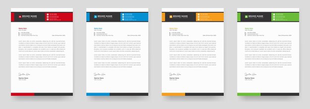 Modelo de design de papel de carta colorido para negócios corporativos