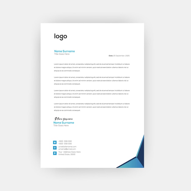Modelo de design de papel de carta simples e criativo